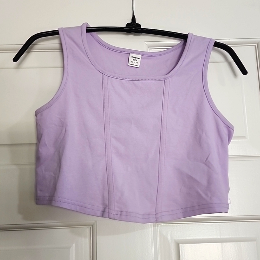 Girls Cropped Top Purple